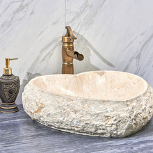 Load image into Gallery viewer, Stone Bathroom countertop basin heart shape bathroom face basin
