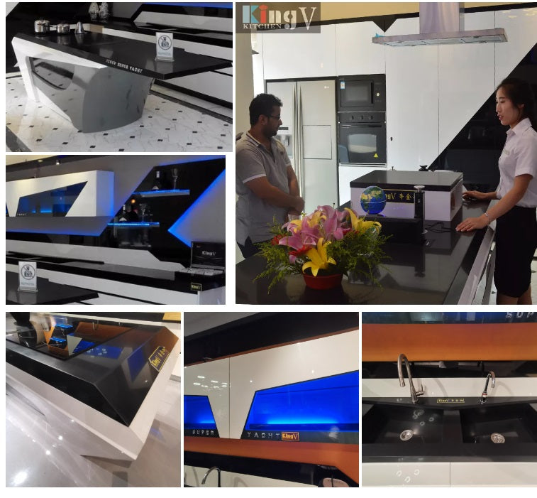 smart kitchen black and white high gloss lacquer modern design modular furniture kitchen cupboard cabinets