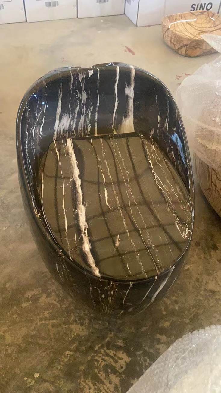 Luxury Marble Design Toilet Bowl Bathroom Commode Porcelain Round Egg Shaped WC Toilet Bowl Sanitary Ware One-piece Marble Toilet