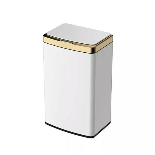 Stainless Steel Intelligent Sensor White Gold Trash Can Bin Office Trash Can with Inner Bucket