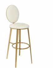Load image into Gallery viewer, Bar Chair Stainless Steel Electroplating Gold and White
