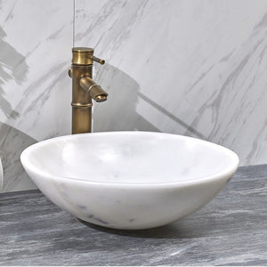 White Natural Marble  Wash Basin