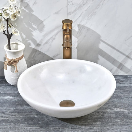 White Natural Marble  Wash Basin