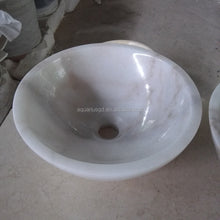 Cargar imagen en el visor de la galería, White Natural Marble  Wash Basin
