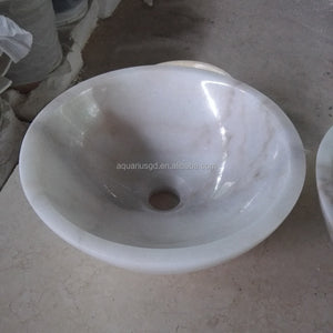 White Natural Marble  Wash Basin