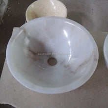 Cargar imagen en el visor de la galería, White Natural Marble  Wash Basin
