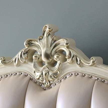 white wooden american luxury bedroom furniture set for girl , wholesale king size bed frame