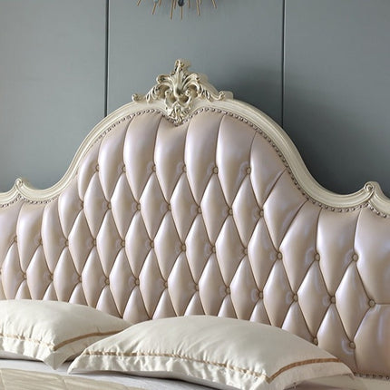 white wooden american luxury bedroom furniture set for girl , wholesale king size bed frame