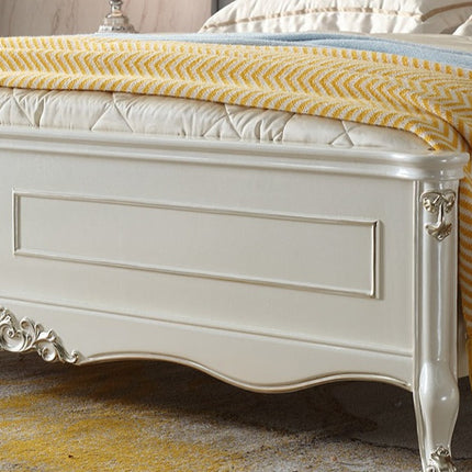 white wooden american luxury bedroom furniture set for girl , wholesale king size bed frame