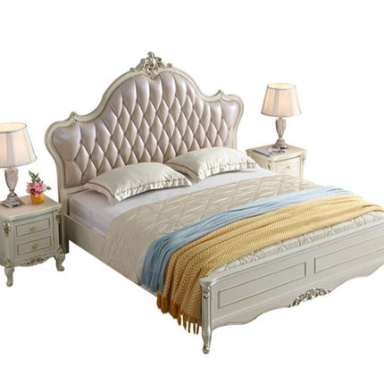 white wooden american luxury bedroom furniture set for girl , wholesale king size bed frame