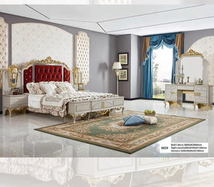 Arabic style royal bedroom furniture antique gold bedroom set luxury wooden