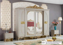 Charger l&#39;image dans la galerie, Arabic style royal bedroom furniture antique gold bedroom set luxury wooden
