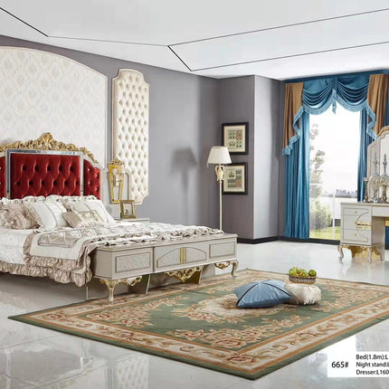 Arabic style royal bedroom furniture antique gold bedroom set luxury wooden