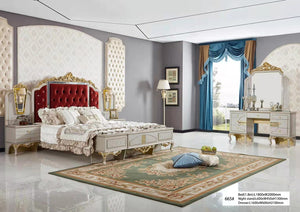 Arabic style royal bedroom furniture antique gold bedroom set luxury wooden