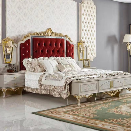 Arabic style royal bedroom furniture antique gold bedroom set luxury wooden