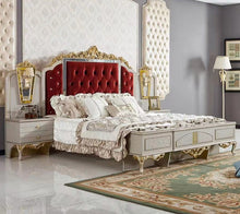 Charger l&#39;image dans la galerie, Arabic style royal bedroom furniture antique gold bedroom set luxury wooden
