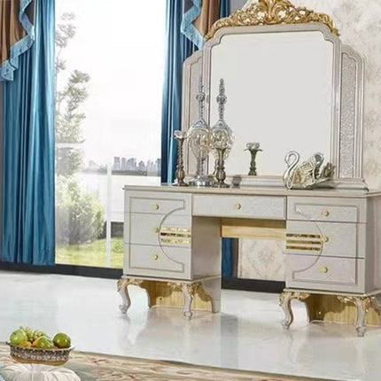 Arabic style royal bedroom furniture antique gold bedroom set luxury wooden