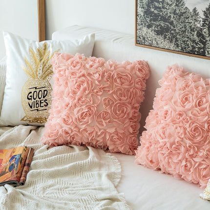 Dekorative Kissenbezüge, individueller Kissenbezug mit Rosenblumenmuster, Kissenbezug Housse de Coussin 