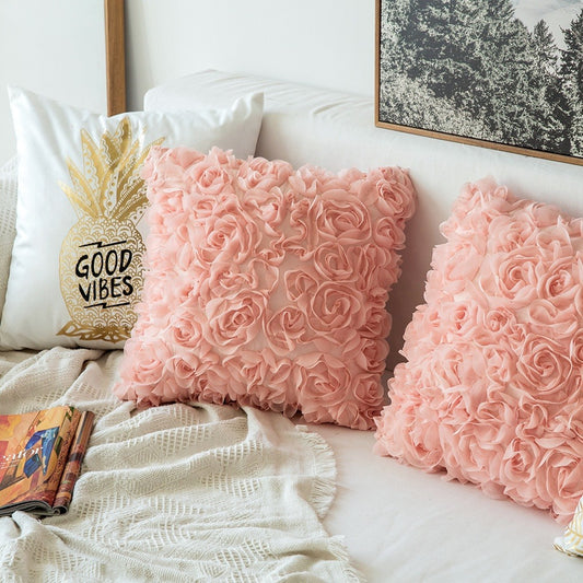 decorative pillow covers custom rose flower pillow cover housse de coussin