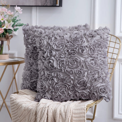 Dekorative Kissenbezüge, individueller Kissenbezug mit Rosenblumenmuster, Kissenbezug Housse de Coussin 