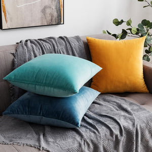 Soft Square Velvet Pillow Case Luxury Cushion Cover for Sofa