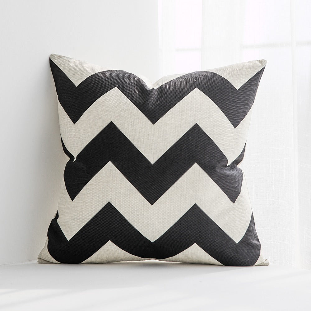 throw cushions raffia sofa custom printing pillow cover decorative geometric pattern pillow case black cushion cover