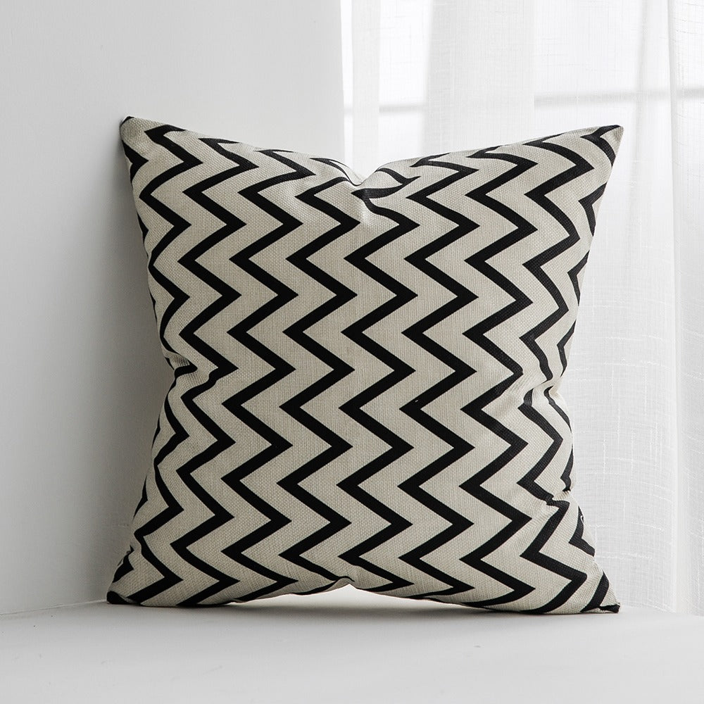 throw cushions raffia sofa custom printing pillow cover decorative geometric pattern pillow case black cushion cover