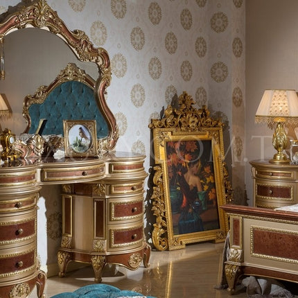 Wooden Carving Noble Wood Bed European Luxury set furniture noble Bedroom Sets Classic Home Furniture Antique