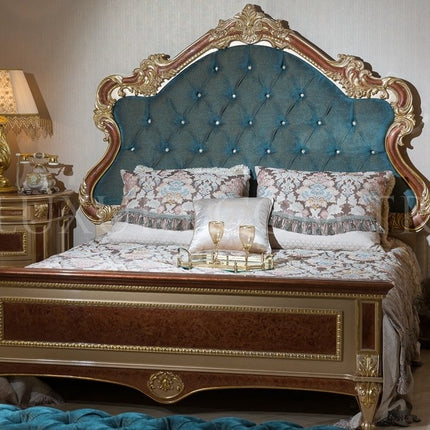 Wooden Carving Noble Wood Bed European Luxury set furniture noble Bedroom Sets Classic Home Furniture Antique