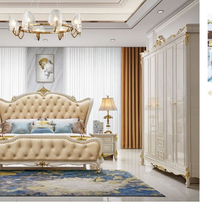 Wooden Craving Villa Bedroom Sets luxurious Style Classic Cheap Italy Bedroom Furniture Home Furniture Wood Antique European